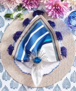 Kim Seybert Glam Grass Placemat In Natural & Silver, Set Of 4