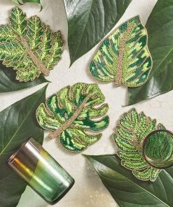 Kim Seybert Laurel Drink Coasters, Set Of 4 In A Gift Bag