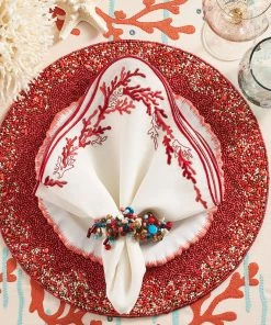 Kim Seybert Placemats Maui Placemat In Coral & Gold, Set Of 4