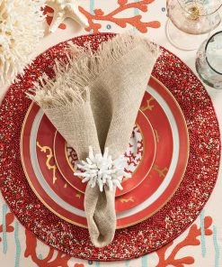 Kim Seybert Placemats Maui Placemat In Coral & Gold, Set Of 4