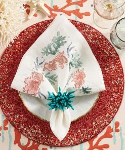 Kim Seybert Placemats Maui Placemat In Coral & Gold, Set Of 4