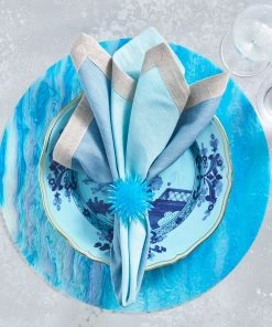 Kim Seybert Mirage Placemat In Aqua, Set Of 4