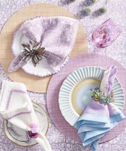 Kim Seybert Foliage Napkin In Lilac & Periwinkle, Set Of 4