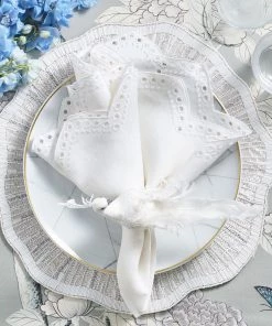 Kim Seybert Nova Placemat In White & Gray, Set Of 2 Placemats