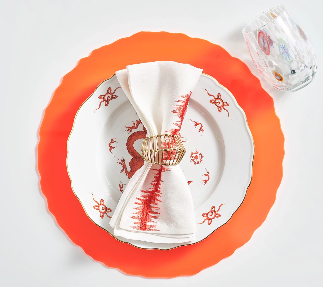 Kim Seybert Pop Placemat In Orange, Set Of 4