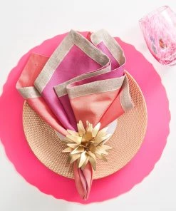 Kim Seybert Napkins Dip Dye Napkin In Fuchsia And Orange, Set Of 4