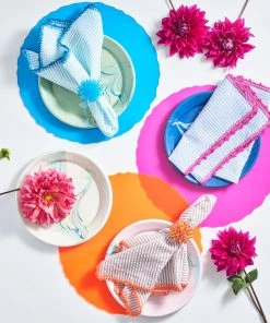 Kim Seybert Zinnia Napkin Ring In Pink & Orange, Set Of 4 Napkin Rings