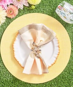 Kim Seybert Napkin Rings Butterflies Napkin Ring In Champagne & Crystal, Set Of 4, In A Gift Box