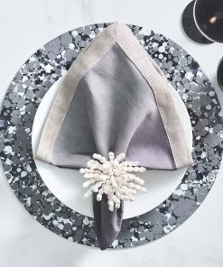 Kim Seybert Placemats Splash Placemat In Gray & Black, Set Of 4