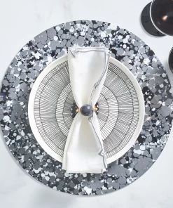 Kim Seybert Placemats Splash Placemat In Gray & Black, Set Of 4