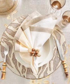 Kim Seybert Placemats Tiger Placemat In Natural & Brown, Set Of 2
