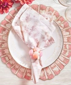 Kim Seybert Sea Stone Napkin Ring In Blush, Set Of 4