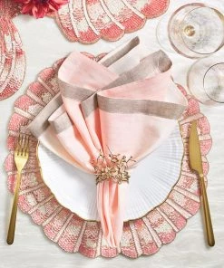 Kim Seybert Triton Runner In Ivory & Blush