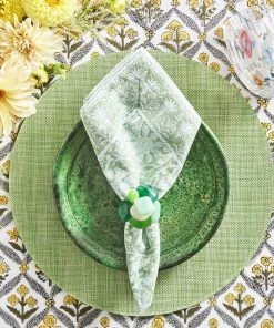 Kim Seybert Sea Stone Napkin Ring In Green, Set Of 4