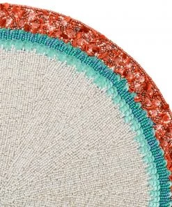 Kim Seybert Placemats Amalfi Placemat In White, Turquoise & Coral, Set Of 4
