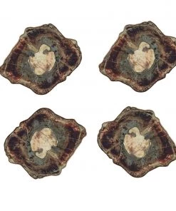 Kim Seybert Dinnerware/Barware Fossil Drink Coasters In Multi, Set Of 4 In A Gift Box