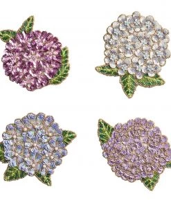 Kim Seybert Hydrangea Drink Coasters In Multi, Set Of 4 In A Gift Bag