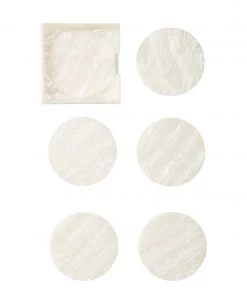 Kim Seybert Mirage Drink Coasters In Iridescent, Set Of 6 In A Caddy