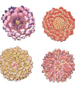Kim Seybert Dinnerware/Barware Dahlia Drink Coasters, Set Of 4 In A Gift Bag