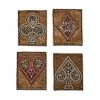 Kim Seybert Poker Drink Coasters In Multi, Set Of 4 In A Gift Bag