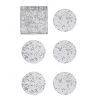 Kim Seybert Stardust Drink Coasters In Clear & Silver, Set Of 6 In A Caddy