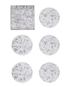 Kim Seybert Stardust Drink Coasters In Clear & Silver, Set Of 6 In A Caddy