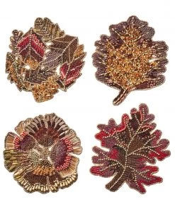 Kim Seybert Aspen Drink Coasters In Multi, Set Of 4 In A Gift Bag