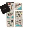 Kim Seybert Beach Day Cocktail Napkins In Natural & Multi , Set Of 6 In A Gift Box