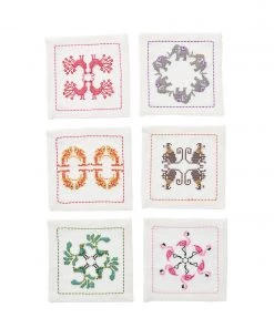 Kim Seybert Menagerie Cocktail Napkins In Multi, Set Of 6 In A Gift Box