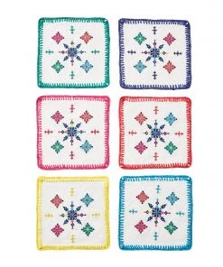 Kim Seybert Fez Cocktail Napkins In Multi, Set Of 6 In A Gift Box