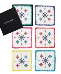 Kim Seybert Fez Cocktail Napkins In Multi, Set Of 6 In A Gift Box