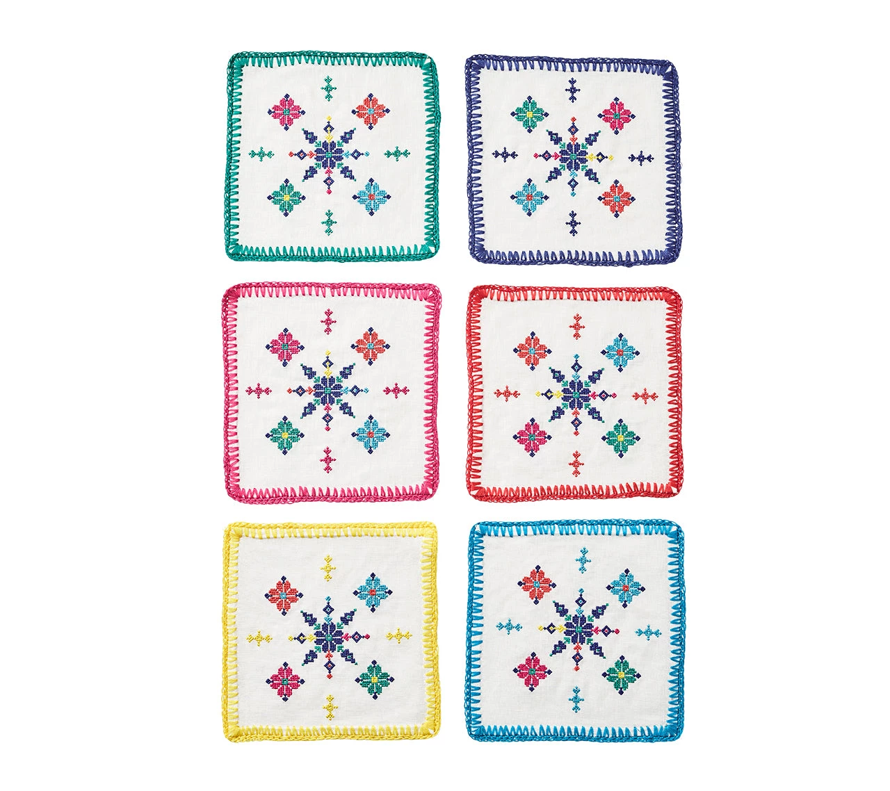 Kim Seybert Fez Cocktail Napkins In Multi, Set Of 6 In A Gift Box