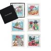 Kim Seybert Bow Meow Cocktail Napkins In Multi, Set Of 6 In A Gift Box