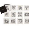 Kim Seybert Astro Cocktail Napkins In White & Multi, Set Of 12 In A Gift Box