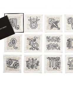 Kim Seybert Astro Cocktail Napkins In White & Multi, Set Of 12 In A Gift Box