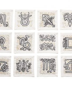 Kim Seybert Astro Cocktail Napkins In White & Multi, Set Of 12 In A Gift Box