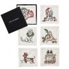 Kim Seybert Xmas Pack Cocktail Napkins In White & Multi, Set Of 6 In A Gift Box