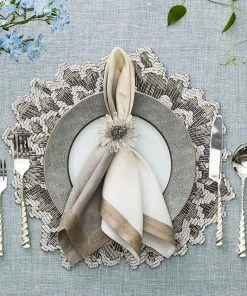 Kim Seybert Napkins Dip Dye Napkin In Gray & Silver, Set Of 4