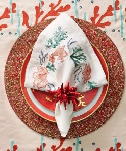 Kim Seybert Isle Napkin In White & Multi, Set Of 4 Napkins