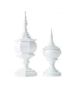 Kim Seybert Decor Totem In White, Set Of 2 In A Box Home Decor