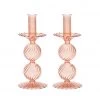 Kim Seybert Bella Short Candle Holder In Blush, Set Of 2 In A Box Home Decor