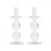 Kim Seybert, Inc. Bella Short Candle Holder In Clear, Set Of 2 In A Box Home Decor