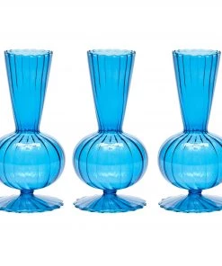 Kim Seybert, Inc. Decor Tess Bud Vase In Blue, Set Of 3 In A Box