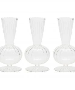 Kim Seybert, Inc. Tess Bud Vase In Clear, Set Of 3 In A Box
