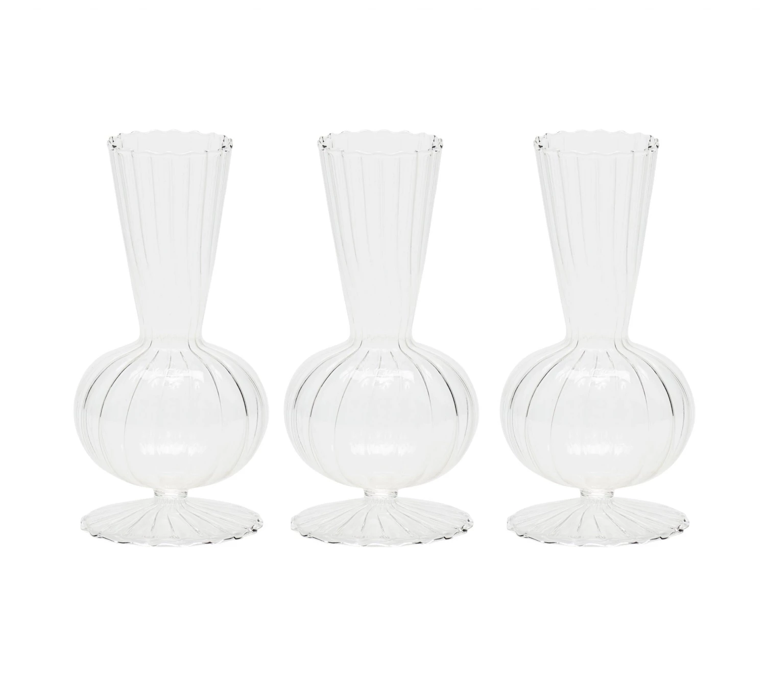 Kim Seybert, Inc. Tess Bud Vase In Clear, Set Of 3 In A Box