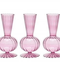 Kim Seybert Home Decor Tess Bud Vase In Lavender, Set Of 3 In A Box