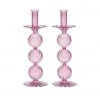 Kim Seybert Iris Tall Candle Holder In Lavender, Set Of 2 In A Box Home Decor