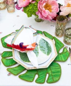 Kim Seybert Palm Leaf Placemat In Green, Set Of 4 Placemats