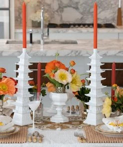 Kim Seybert Decor Totem In White, Set Of 2 In A Box Home Decor