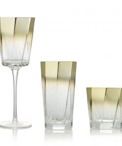 Kim Seybert Helix Goblet In Gold, Set Of 4 Glassware